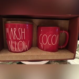 Rae Dunn MARSHMALLOWS & COCOA cellar and mug set